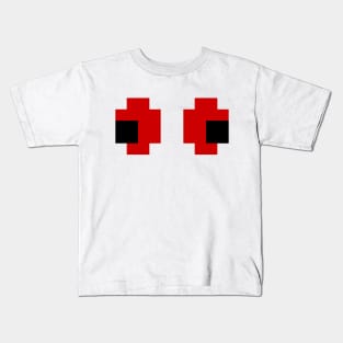 8 Bit Pixel Spooky Red Eyes Kids T-Shirt